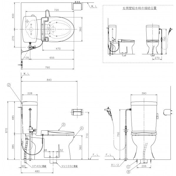 アサヒ衛陶 サンクリーン簡易水洗トイレセット(床給水便器+タンク(手洗無し)+暖房便座) ラブリーホワイト AF400KLR46LW 1点...