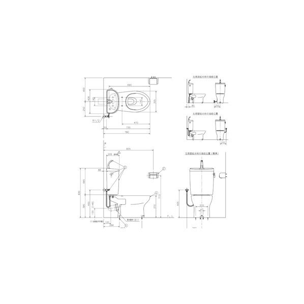 アサヒ衛陶 エディ868壁排水(床上排水)トイレセット(壁排水便器+タンク(手洗付)) RA3868PTBNLW 1点...