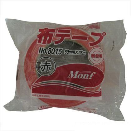 カラー布粘着テープ No.8015 赤 厚さ:0.20mm/幅50mm×長さ25m 2681002201 1