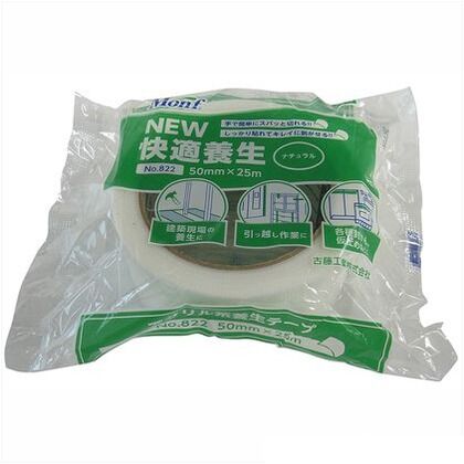 Monf NEW快適養生粘着テープ No.822 ナチュラル 50mmx25m 2681002302