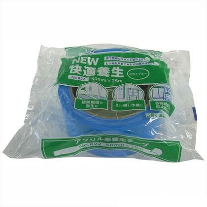 Monf NEW快適養生粘着テープ No.822 スカイブルー 50mmx25m 2681002303