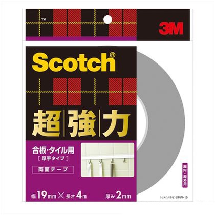 SPW-19 超強力両面テープ 合板タイル用 19mmx4m 2687420019 10巻