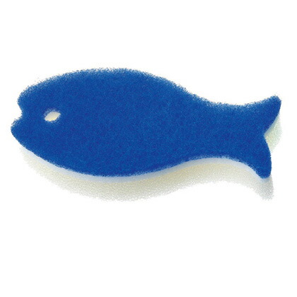 おさかなスポンジ　キッチンスポンジ ブルー 約幅14.2×奥行6.6×高さ3.5cm　 1