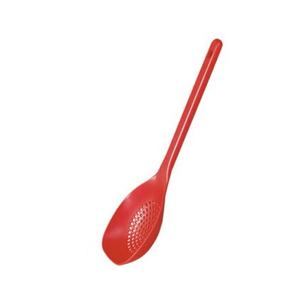 炒めてすくえるスプーンザル　お玉　食洗機対応 レッド 約幅10.1×奥行3.7×高さ31.7cm　 1