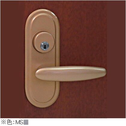 取替レバーハンドル 長座 シリンダー付間仕切錠 メタリックシルバー TXS-G12R-MS 1