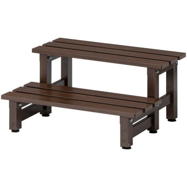 美WOODデッキ 2段ステップ ブラウンウッド 約幅70cm×奥行58cm×高さ33cm BEW-2SBRW 1台