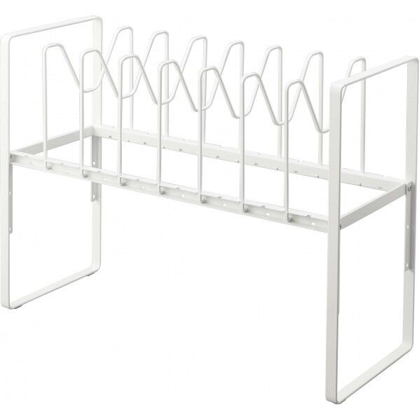 シンク下高さ調整鍋蓋&フライパン収納ラック 2段 タワー ホワイト 5593 1点