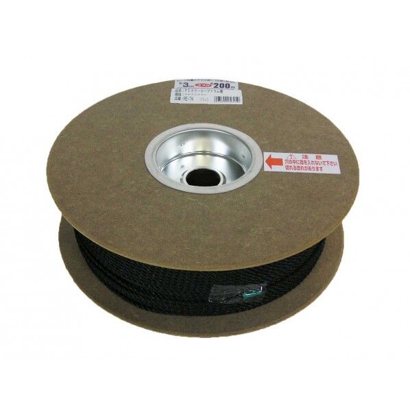 ユタカメイク ユタカ RE-74ブラック PEカラーロープドラム 3X200m RE-74 1個...