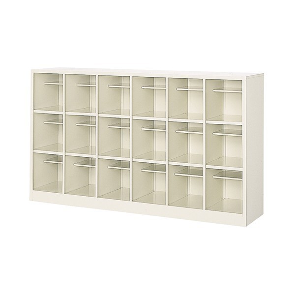 シューズボックス 6列3段 18人用 オープンタイプ セミホワイト 944mm BS-SP18W6(N) 1台