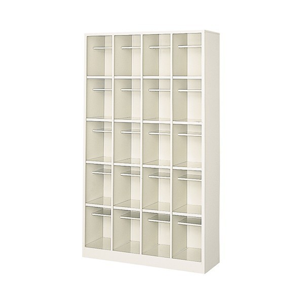 シューズボックス 4列5段 20人用 オープンタイプ ロング セミホワイト 1725mm BS-LL20H4(N) 1台