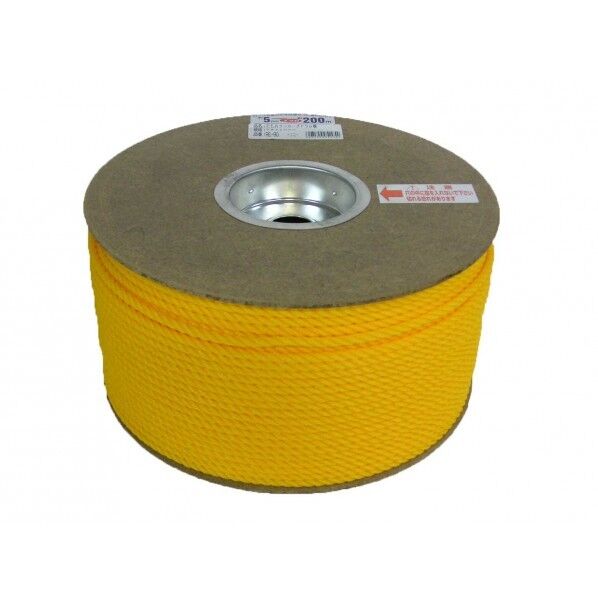 ユタカメイク ユタカ RE-90イエロー PEカラーロープドラム 5mmX200m RE-90 1個...