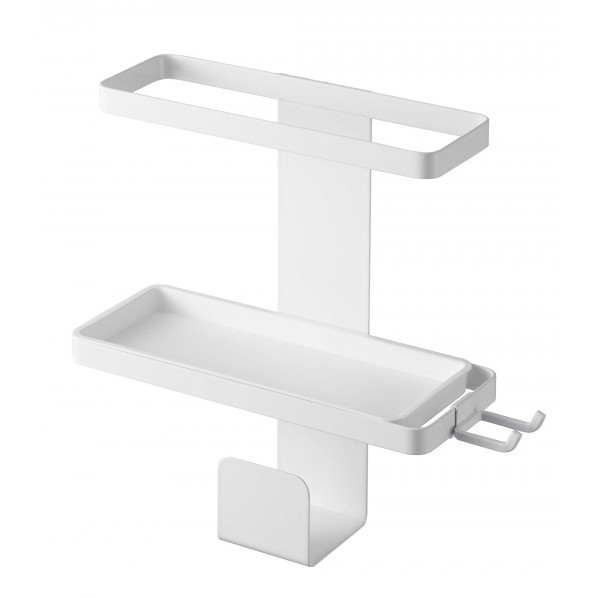 トレー付き洗濯機横マグネットバスブーツ&ホースホルダー タワー ホワイト 5637 1点