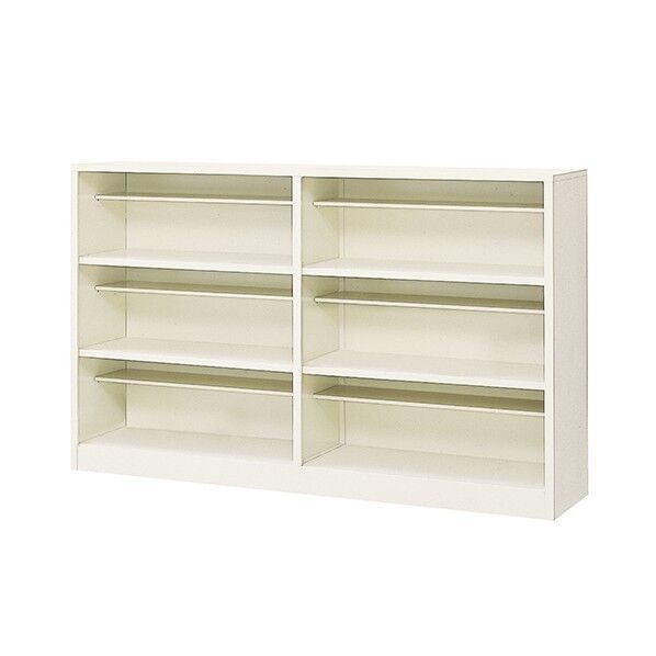 シューズボックス 2列3段 18人用 オープンフリータイプ セミホワイト 930mm BA-15(N) 1台