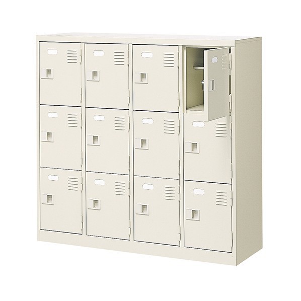 シューズボックス 4列3段 12人用 ロング セミホワイト 1020mm BST4-3LL(N) 1台