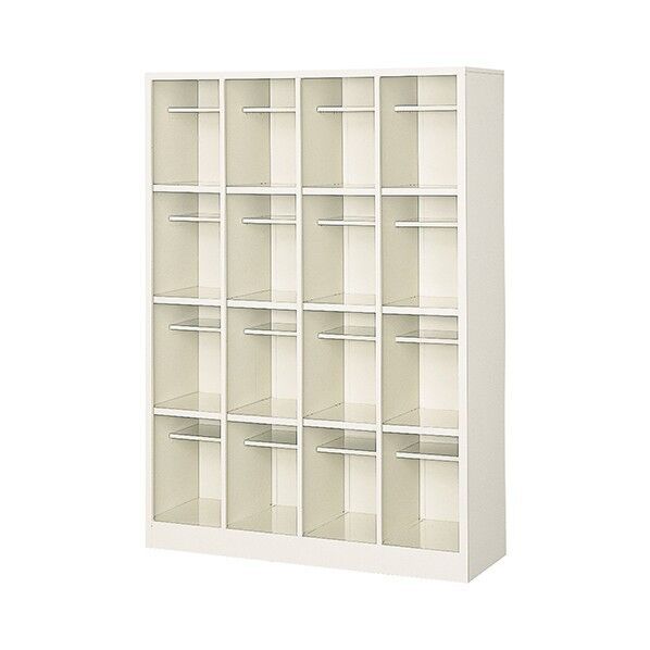 シューズボックス 4列4段 16人用 オープンタイプ ロング セミホワイト 1399mm BS-LL16H4(N) 1台