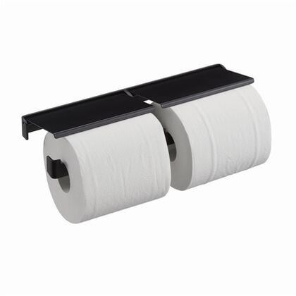 壁付2連ペーパーホルダー マットブラック W282mm x D90mm R9305-2MB 1点