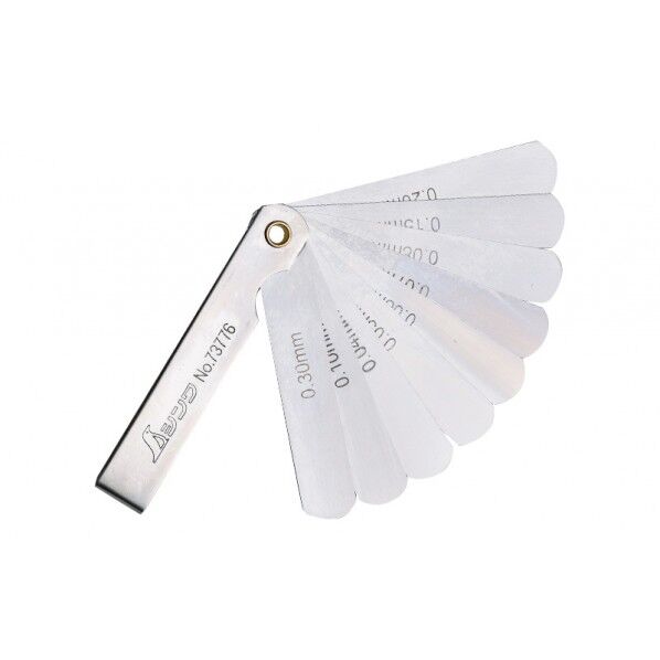 ※法人専用品※シンワ測定 シックネスゲージ A 75mm 9枚組 校正証明書+トレサビリティ体系図付 13X5X81mm 73776 1個...