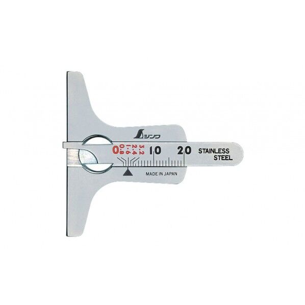 ※法人専用品※シンワ測定 タイヤ溝測定ゲージ 校正証明書+トレサビリティ体系図付 60X55X10mm 19300 1個...