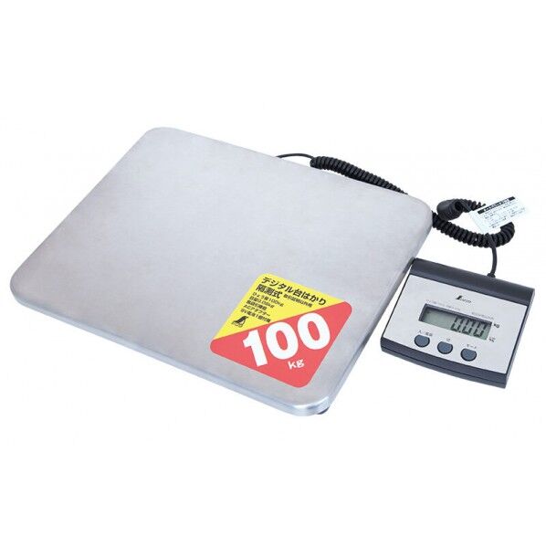 デジタル台はかり 100kg 隔測式 取引証明以外用 校正証明書+トレサビリティ体系図付 276X291X33mm 70108 1個