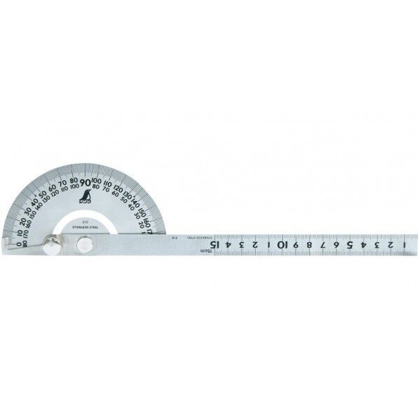 ※法人専用品※シンワ測定 プロトラクター No101 シルバー φ120竿目盛15cm 校正証明書+トレサビリティ付 62868 1個...