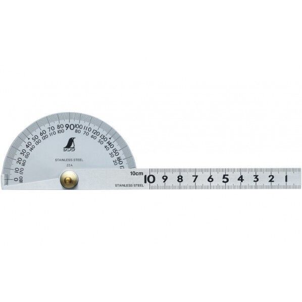 ※法人専用品※シンワ測定 プロトラクター No182 シルバー φ90 竿目盛10cm 針付 校正証明書+トレサビリティ付 62901 1個...