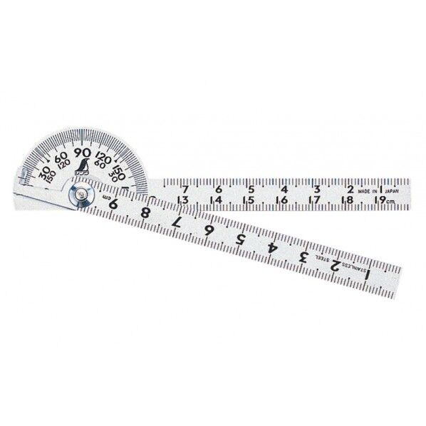 ※法人専用品※シンワ測定 プロトラクター ミニ シルバー φ40 竿目盛10cm 校正証明書+トレサビリティ体系図付 62995 1個...