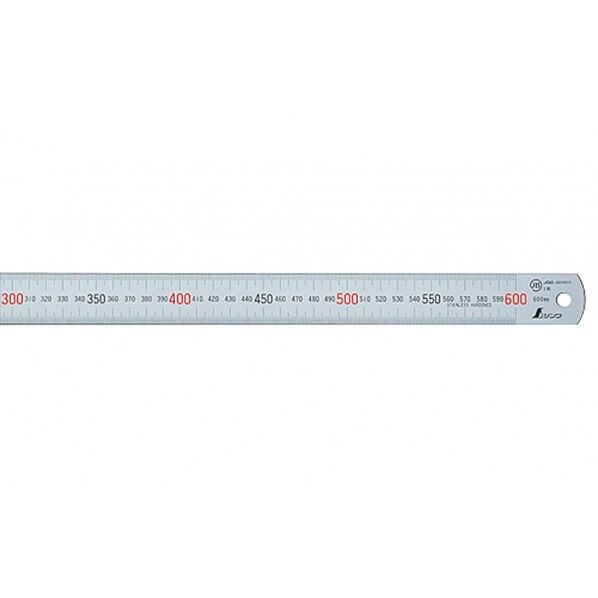 マグネチックスケール シルバー60cm 赤数字入 マグネット付JIS 校正証明書+トレサビリティ付 30X2X640mm 13536 1個