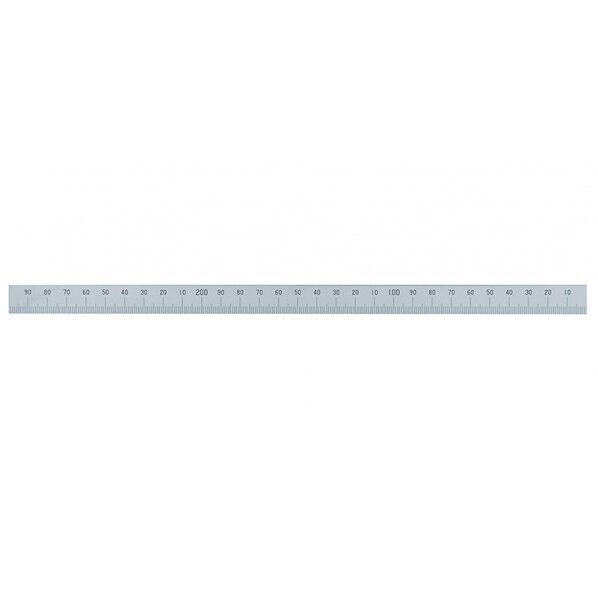 マシンスケール 300mm 下段右基点目盛 穴なし 校正証明書+トレサビリティ体系図付 300X15X0.5mm 14157 1個