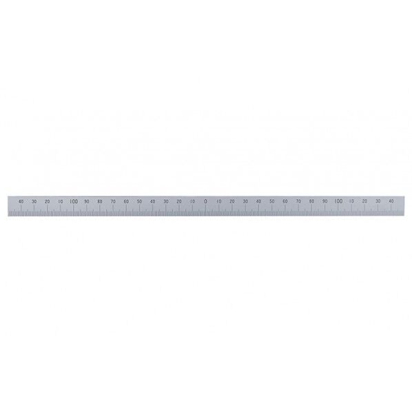 マシンスケール 300mm 下段左右振分目盛 穴なし 校正証明書+トレサビリティ体系図付 300X15X0.5mm 14162 1個