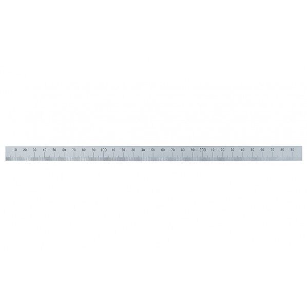マシンスケール 300mm 下段左基点目盛 穴なし 校正証明書+トレサビリティ体系図付 300X15X0.5mm 14150 1個