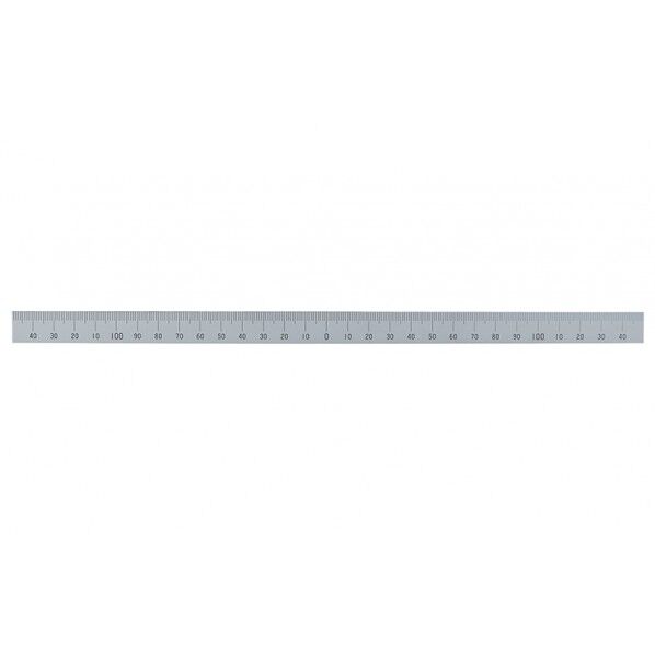 マシンスケール 300mm 上段左右振分目盛 穴なし 校正証明書+トレサビリティ体系図付 300X15X0.5mm 14143 1個