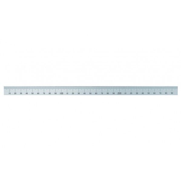 マシンスケール 300mm 上段左基点目盛 穴なし 校正証明書+トレサビリティ体系図付 300X15X0.5mm 14131 1個