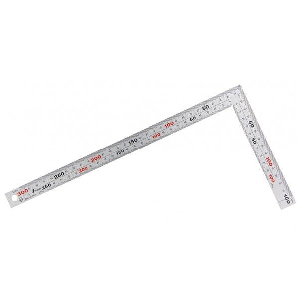 曲尺厚手広巾 シルバー 30cm 表裏同目 8段目盛 JIS 校正証明書+トレサビリティ体系図付 160X2X320mm 10421 1個