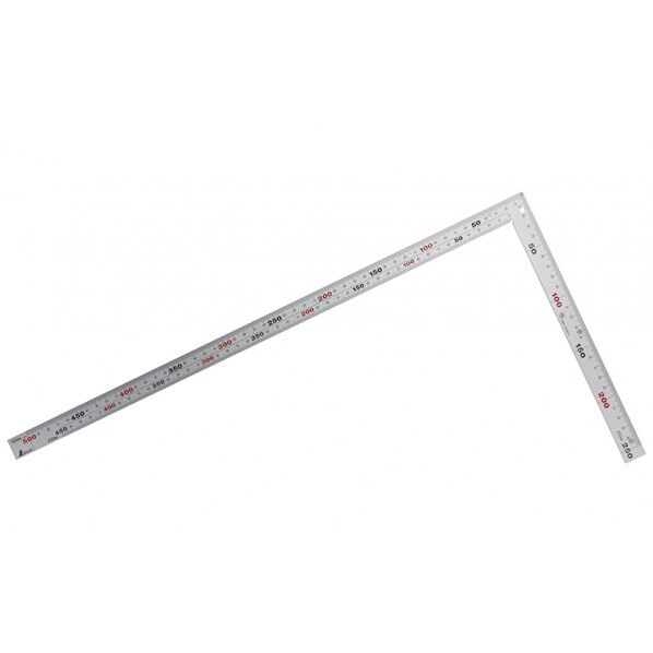 曲尺厚手広巾 シルバー 50cm 表裏同目6段目盛マグネット付JIS 校正証明書+トレサビリティ付 260X2X520mm 10445 1個