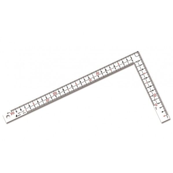 曲尺厚手広巾 ホワイト 30cm 表裏同目 8段目盛 校正証明書+トレサビリティ体系図付 160X2X320mm 11160 1個