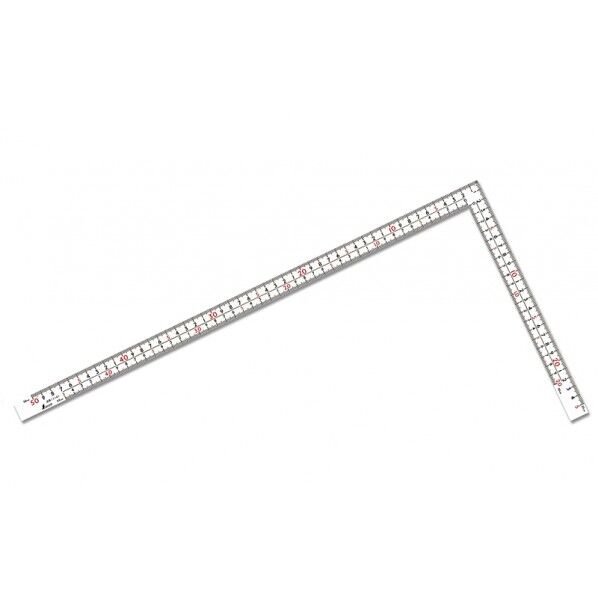 曲尺厚手広巾 ホワイト 50cm 表裏同目 8段目盛 校正証明書+トレサビリティ体系図付 260X2X520mm 11161 1個
