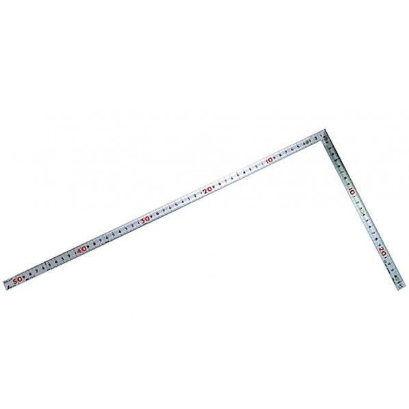 曲尺同厚 シルバー 50cm 表裏同目 マグネット付 JIS 校正証明書+トレサビリティ体系図付 260X1.4X520mm 10175 1個