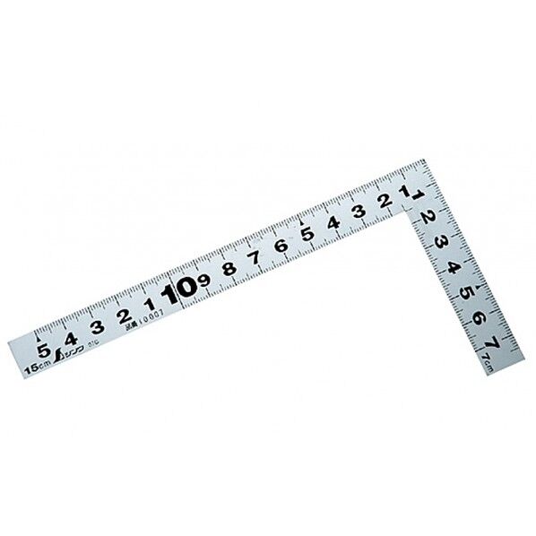 曲尺平ぴた シルバー 15cm 表裏同目 校正証明書+トレサビリティ体系図付 80X1X160mm 10007 1個