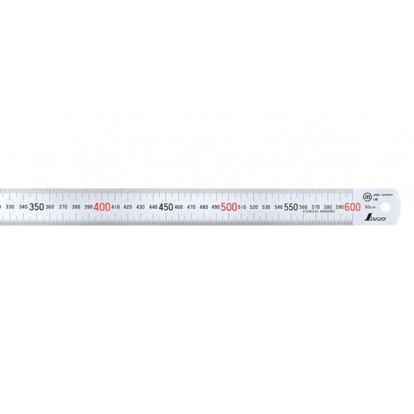※法人専用品※シンワ測定 直尺 シルバー 60cm 赤数字入 JIS 校正証明書+トレサビリティ体系図付 30X1.2X640mm 13021 1個...