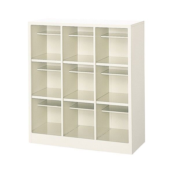 シューズボックス 3列3段 9人用 オープンタイプ セミホワイト 944mm BS-SP9H3(N) 1台.