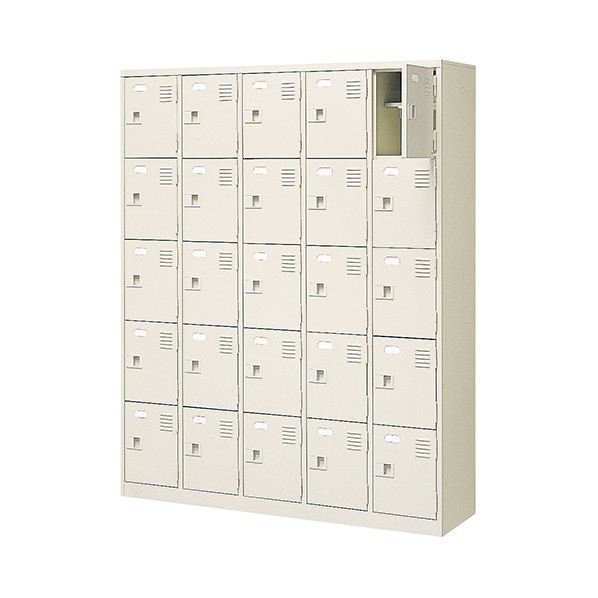 シューズボックス 5列5段 25人用 ロング セミホワイト 1640mm BST5-5LL(N) 1台