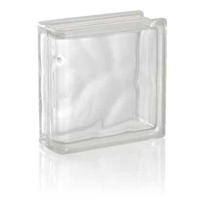 ガラスブロック コーナーシリーズ エンドブロック1面小口化粧 ラテラルメンテ クリアー色(透明) 80mm×190mm×190mm 191908/LIN-END 1個