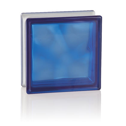ガラスブロック クリスタルシリーズ クリスタルコバルトブルー 80mm×190mm×190mm 191908/WA BLUE 1個