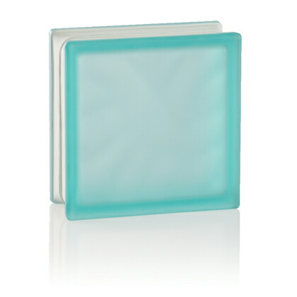 ガラスブロック サハラシリーズ(すりガラス) サハラターコイズ(両曇り) 80mm×190mm×190mm 191908WA SAHARA 1個