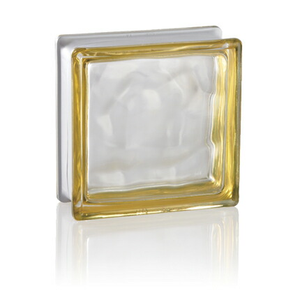 ガラスブロック ヘミングシリーズ イエローダイヤモンド 80mm×190mm×190mm HE/YE 1個