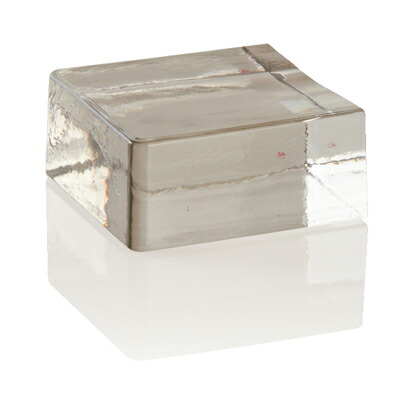 ベネチアンガラスブリック キューブ ハーフ クリアー(透明) 53mm×117mm×120mm VE/CR-HALF 1個