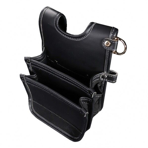 フジ矢 建築薄型腰袋2段(黒金)LIGHT PU LEATHER SERIES AB-42BG 1個