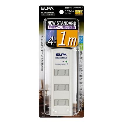 耐雷サージ機能付コード付タップ 4個口