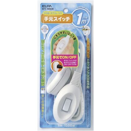 手元スイッチコード 電源タップ AC1個口 ホワイト 1m WTS-100B(W) 1