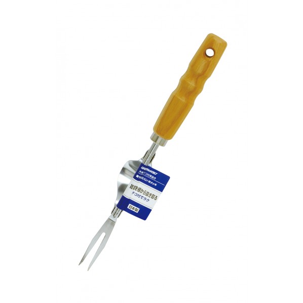 木柄テコ付草抜き Wクロームメッキ H306×W47×D47(mm) 1